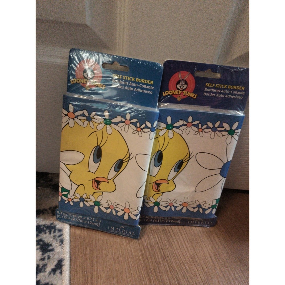 Lot of 2 Looney Tunes Self Stick Border Tweety Bird New Sealed 8.4 Square Feet